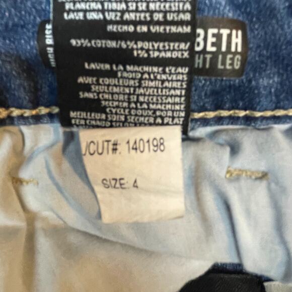Kut From The Kloth Jeans Womens 4 Blue Elizabeth Crop Straight Mid Rise Denim 28 - Picture 11 of 15